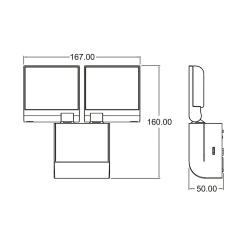 Theben LED-ulkoseinävalaisin theLeda S17-100, musta Sensor