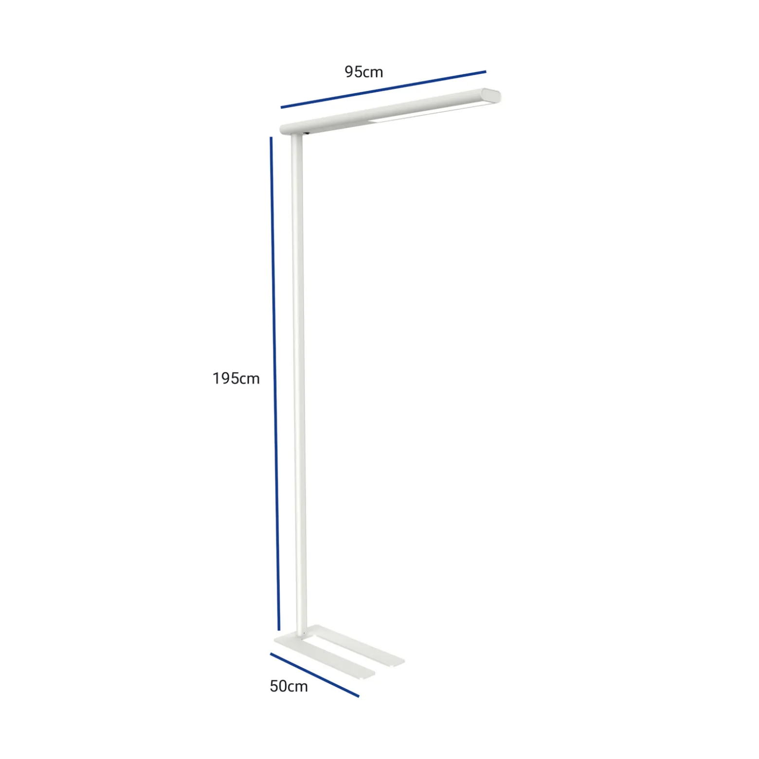 Toimiston LED-lattiavalaisin MAULjet, valkoinen, korkeus 195 cm