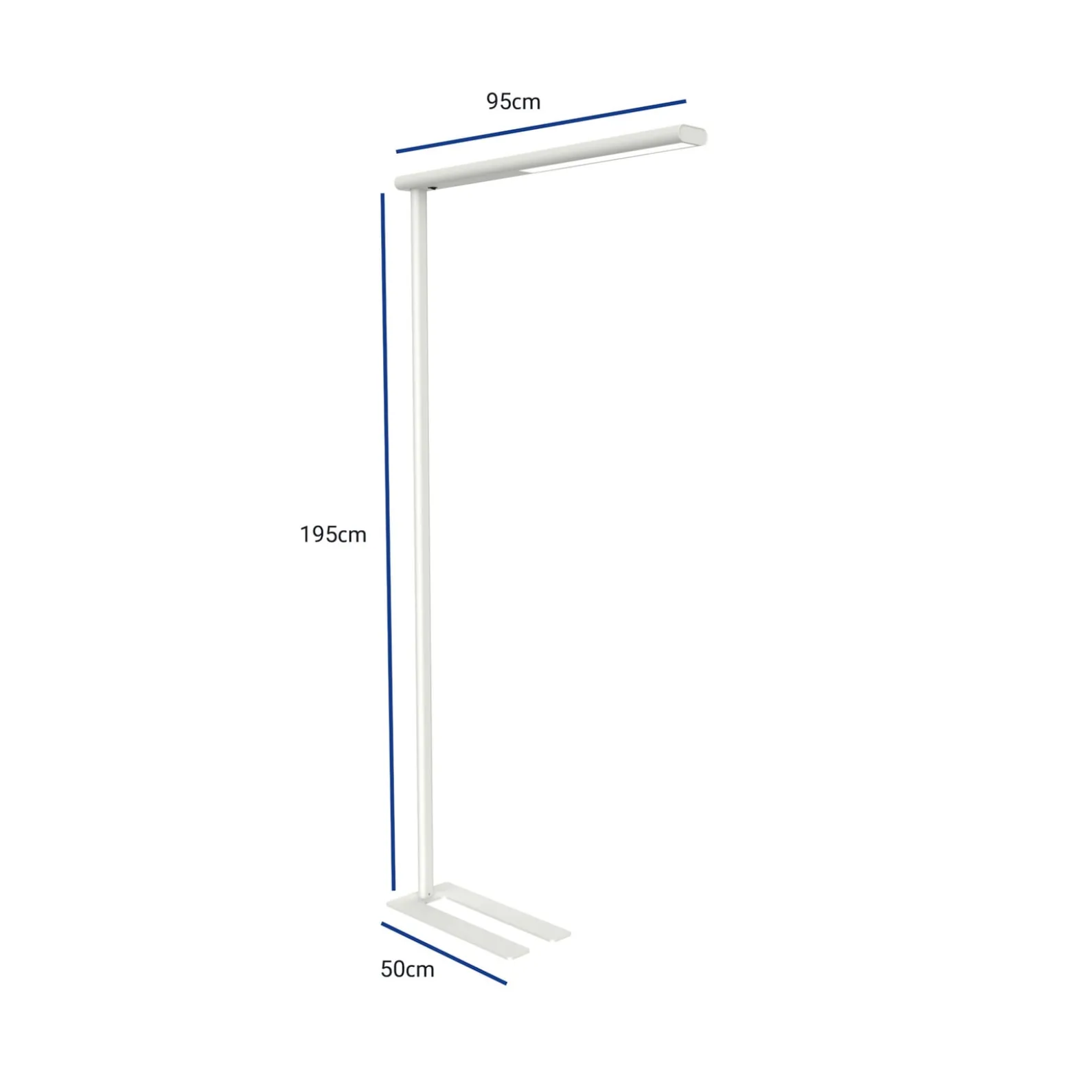 Toimiston LED-lattiavalaisin MAULjet, valkoinen, korkeus 195 cm