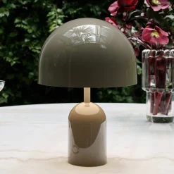 Tom Dixon Akku-pöytälamppu BELL PORTABLE, taupe, 28 cm IP44