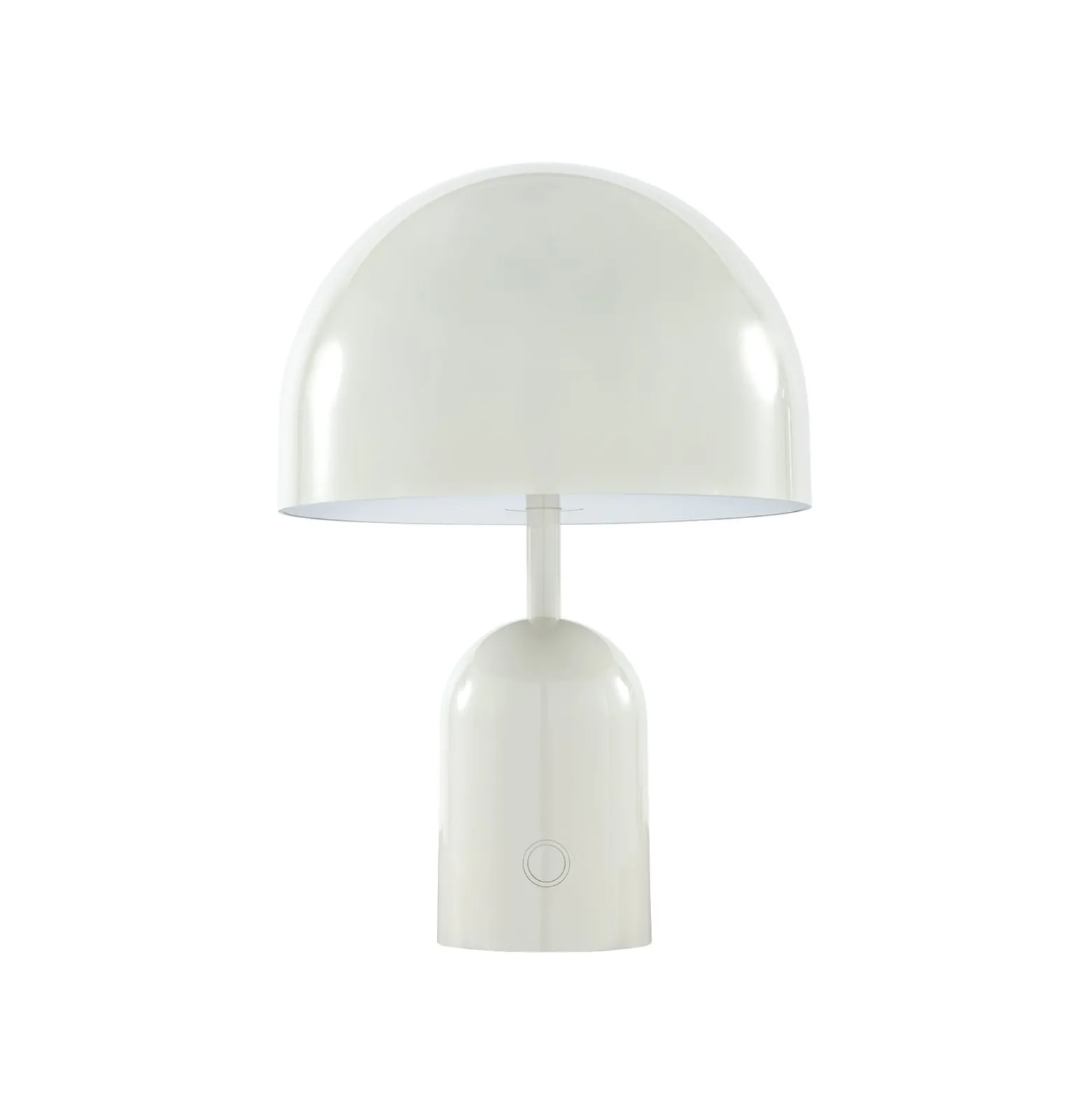 Tom Dixon Akku-pöytälamppu BELL PORTABLE, vaaleanharmaa 28 cm IP44