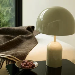 Tom Dixon Akku-pöytälamppu BELL PORTABLE, vaaleanharmaa 28 cm IP44