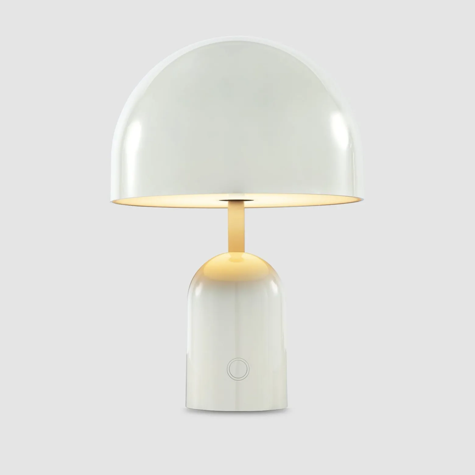 Tom Dixon Akku-pöytälamppu BELL PORTABLE, vaaleanharmaa 28 cm IP44