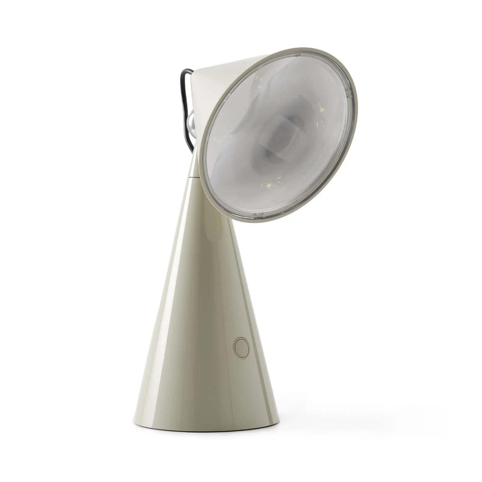 Tom Dixon LED-akkukäyttöinen pöytälamppu Pose, vaaleanharmaa, korkeus 25 cm