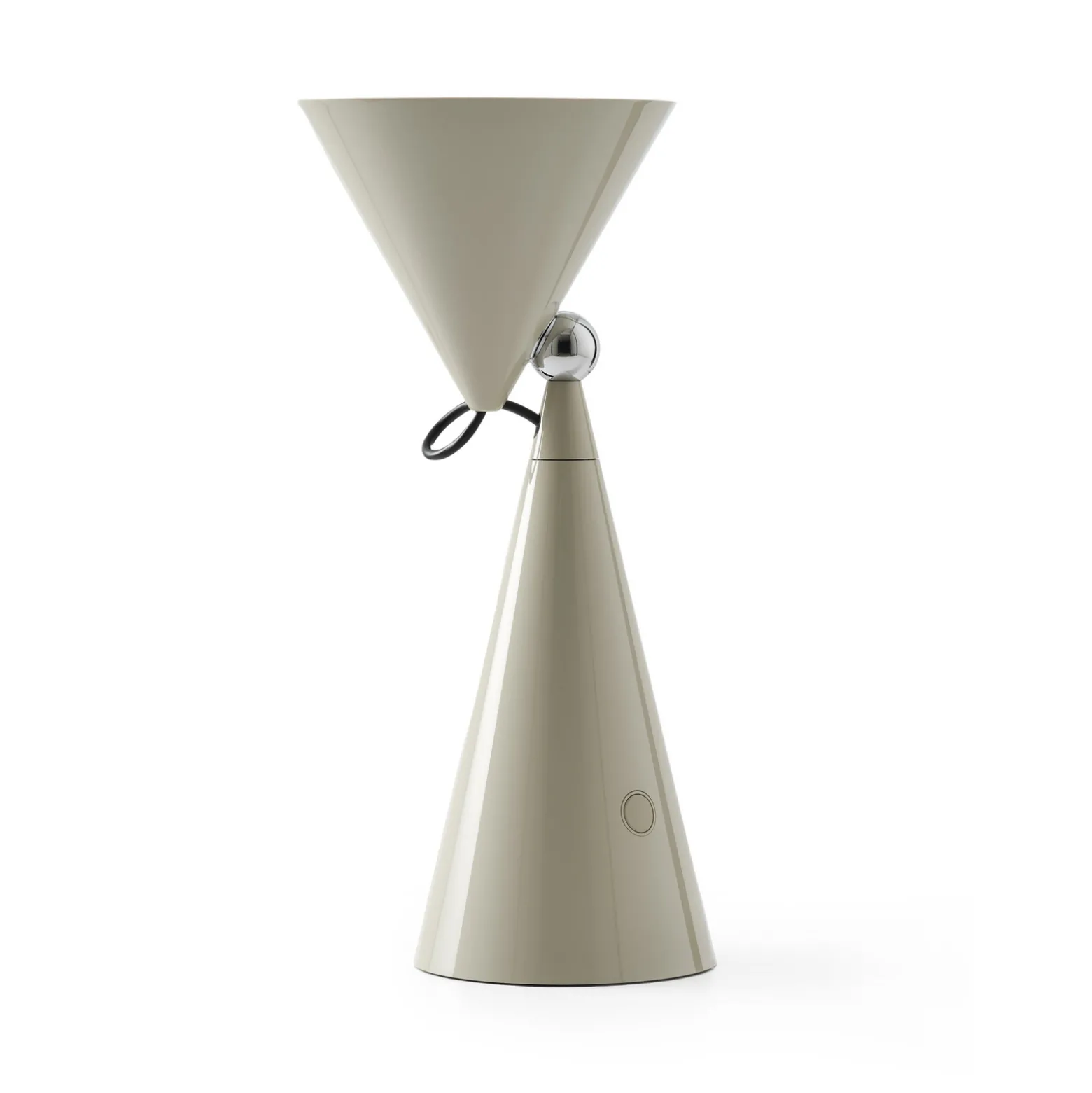 Tom Dixon LED-akkukäyttöinen pöytälamppu Pose, vaaleanharmaa, korkeus 25 cm