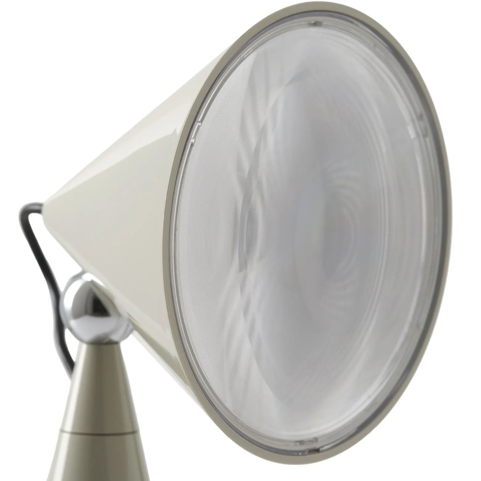 Tom Dixon LED-akkukäyttöinen pöytälamppu Pose, vaaleanharmaa, korkeus 25 cm