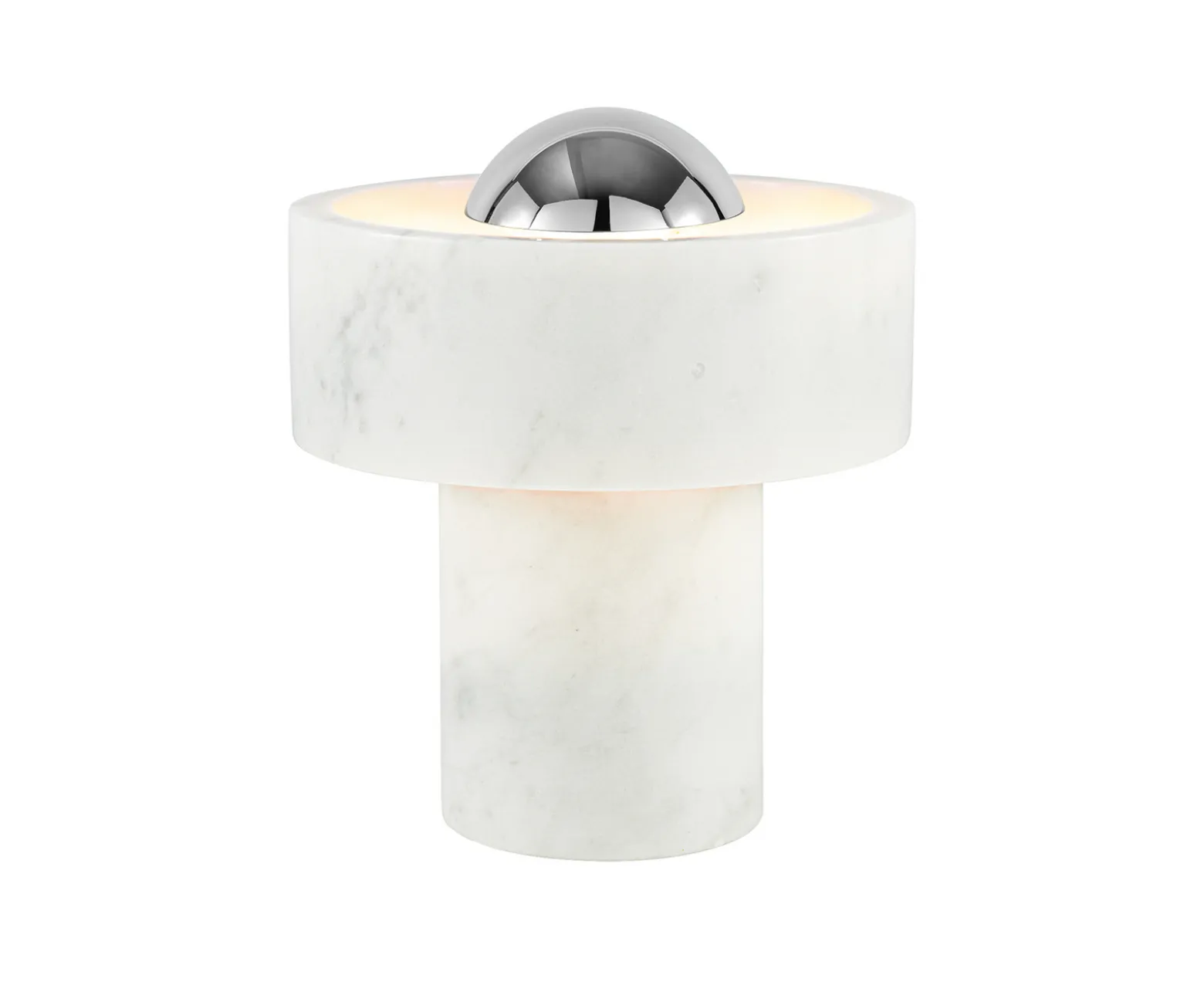 Tom Dixon LED-akkukäyttöinen pöytälamppu Stone, hopeanvärinen, 19 cm