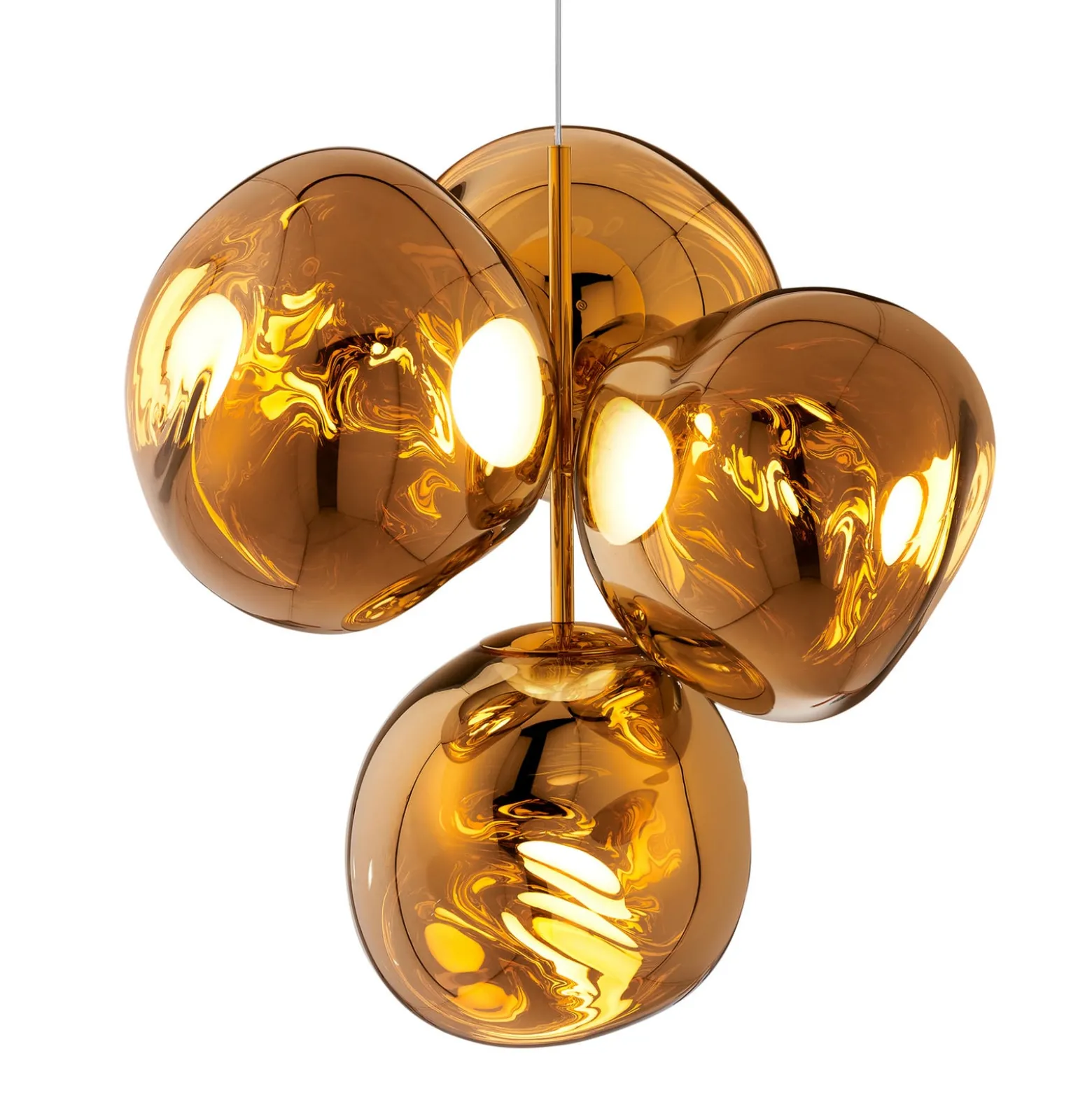 Tom Dixon LED-kattokruunu Melt Chandelier, kultainen