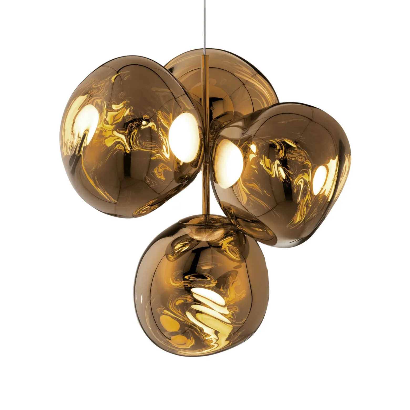 Tom Dixon LED-kattokruunu Melt Chandelier, kultainen