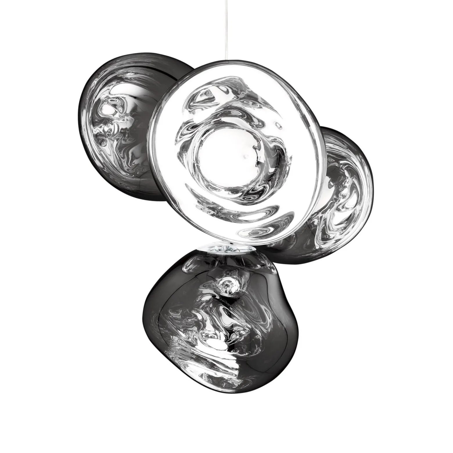 Tom Dixon LED-kattokruunu Melt Chandelier, savuharmaa