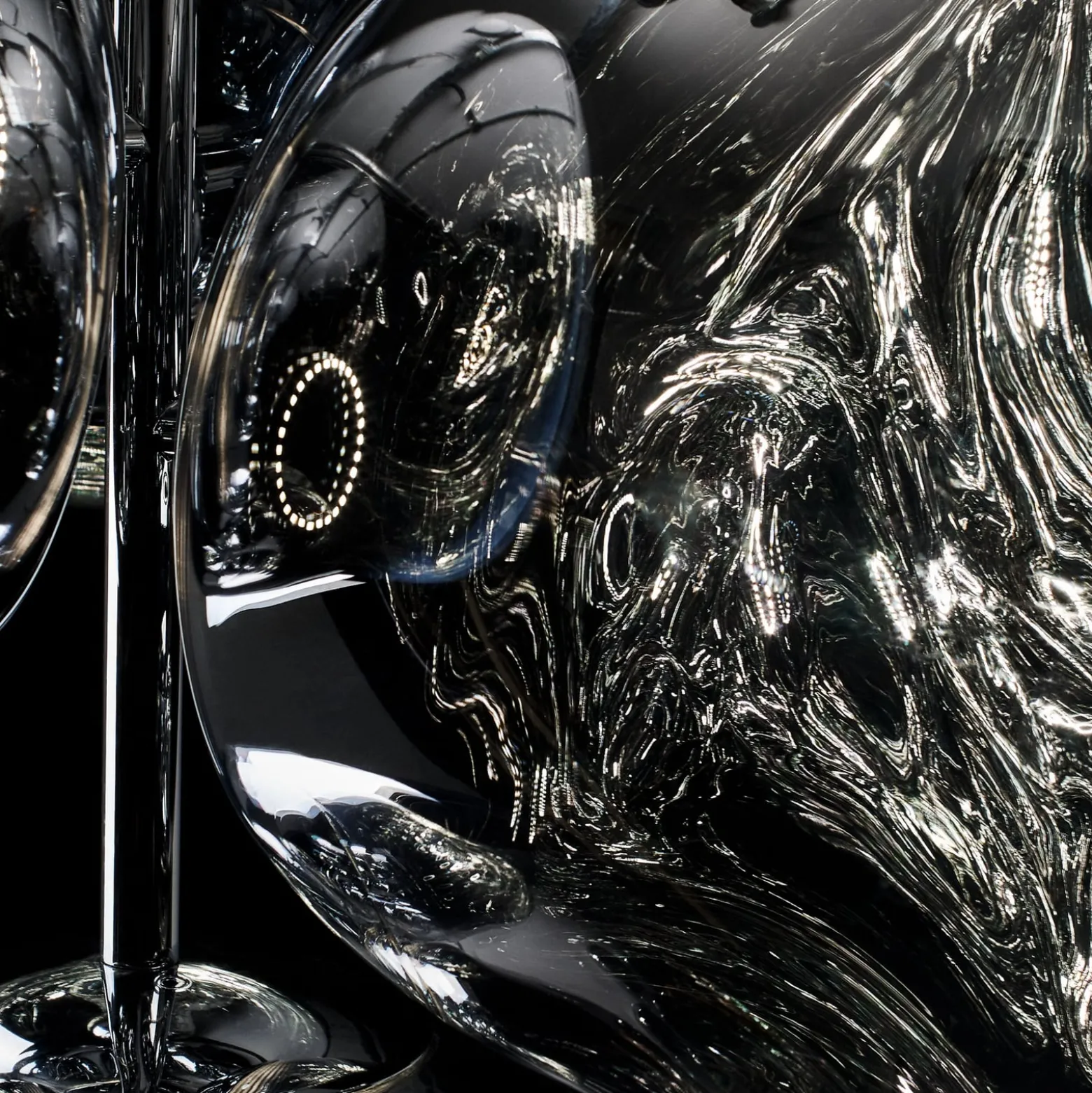 Tom Dixon LED-kattokruunu Melt Chandelier, savuharmaa