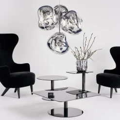 Tom Dixon LED-kattokruunu Melt Chandelier, savuharmaa