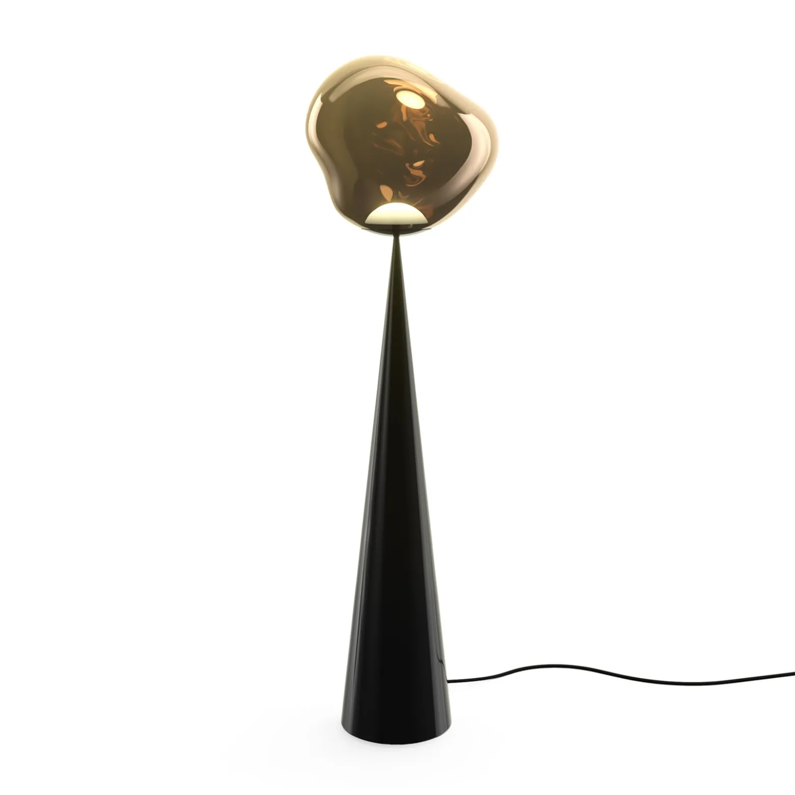 Tom Dixon LED-lattiavalo Melt Cone Flat, pronssinvärinen, 175 cm