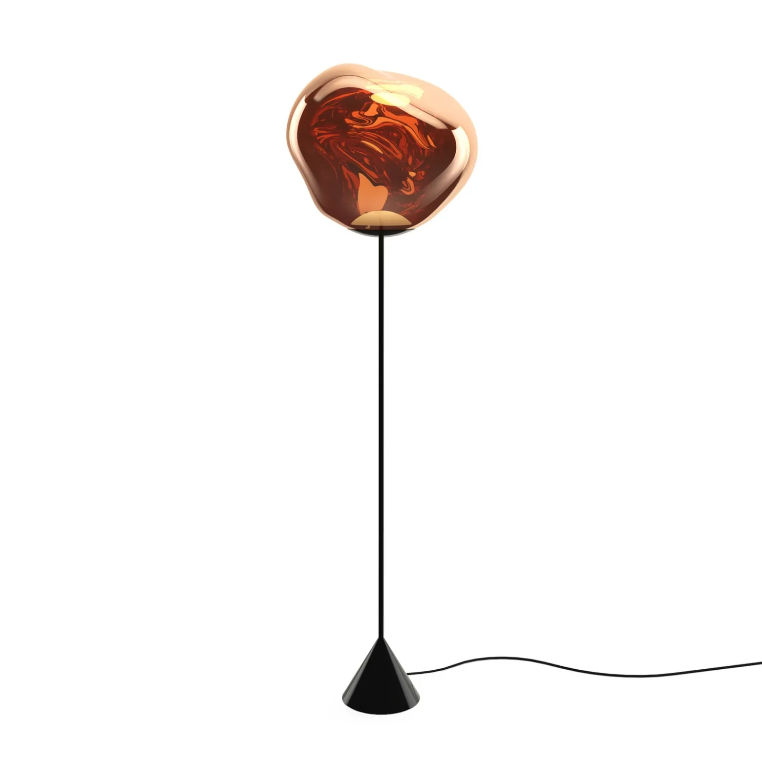 Tom Dixon LED-lattiavalo Melt Cone Slim, kuparinen, Euro