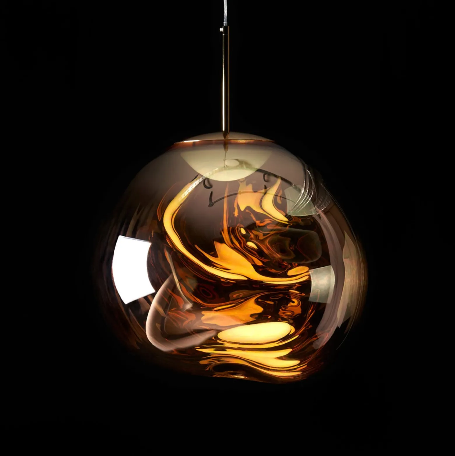 Tom Dixon LED-riippuvalaisin Melt Mini, Ø 28 cm, kulta