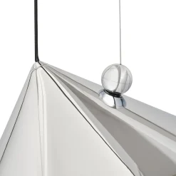 Tom Dixon LED-riippuvalaisin Pose, hopea, Ø 43 cm, teräs, himmennettävä