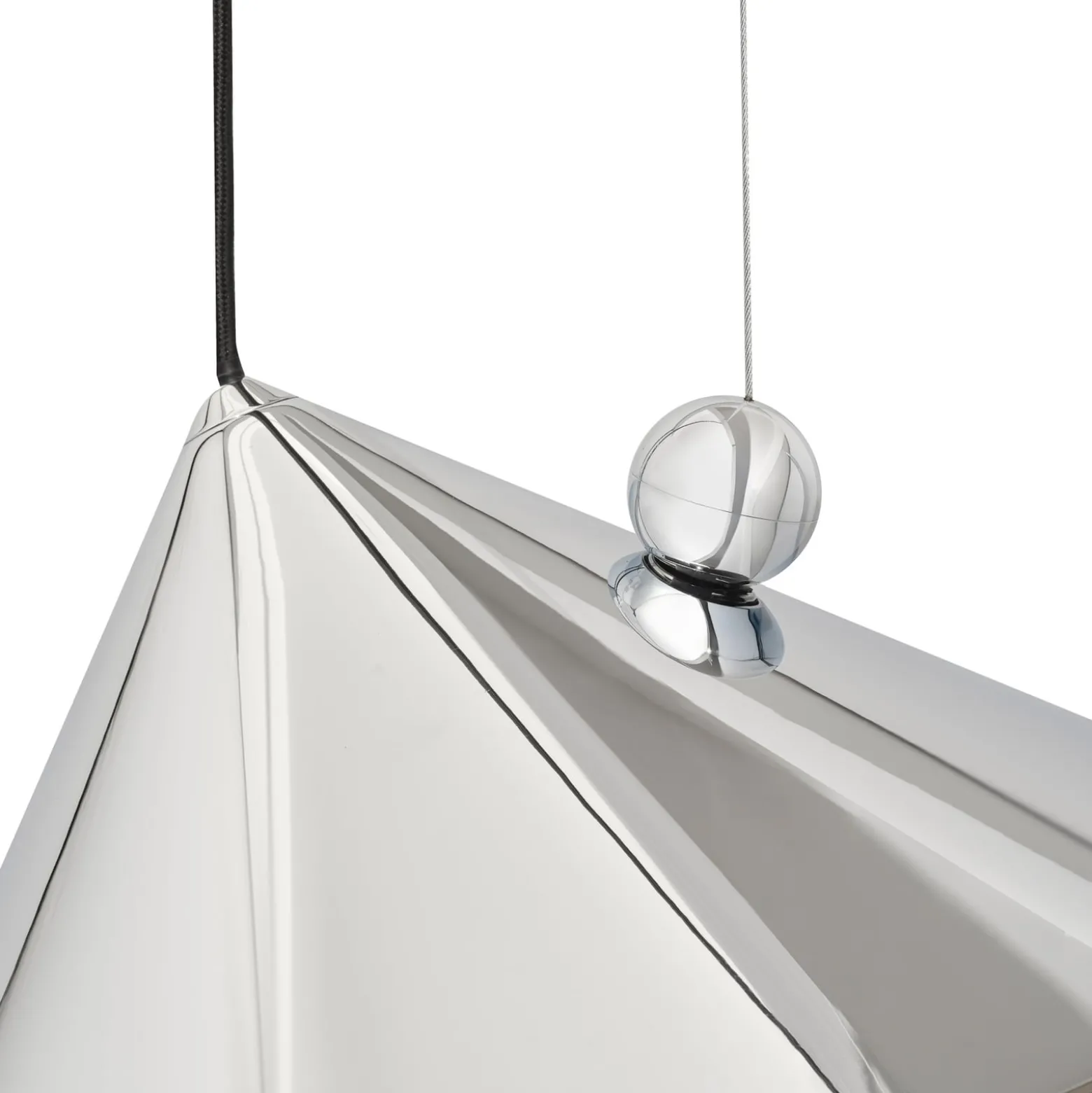 Tom Dixon LED-riippuvalaisin Pose, hopea, Ø 43 cm, teräs, himmennettävä