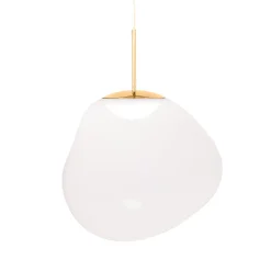 Tom Dixon LED-riippuvalo Melt, Ø 50 cm, opaali/kulta