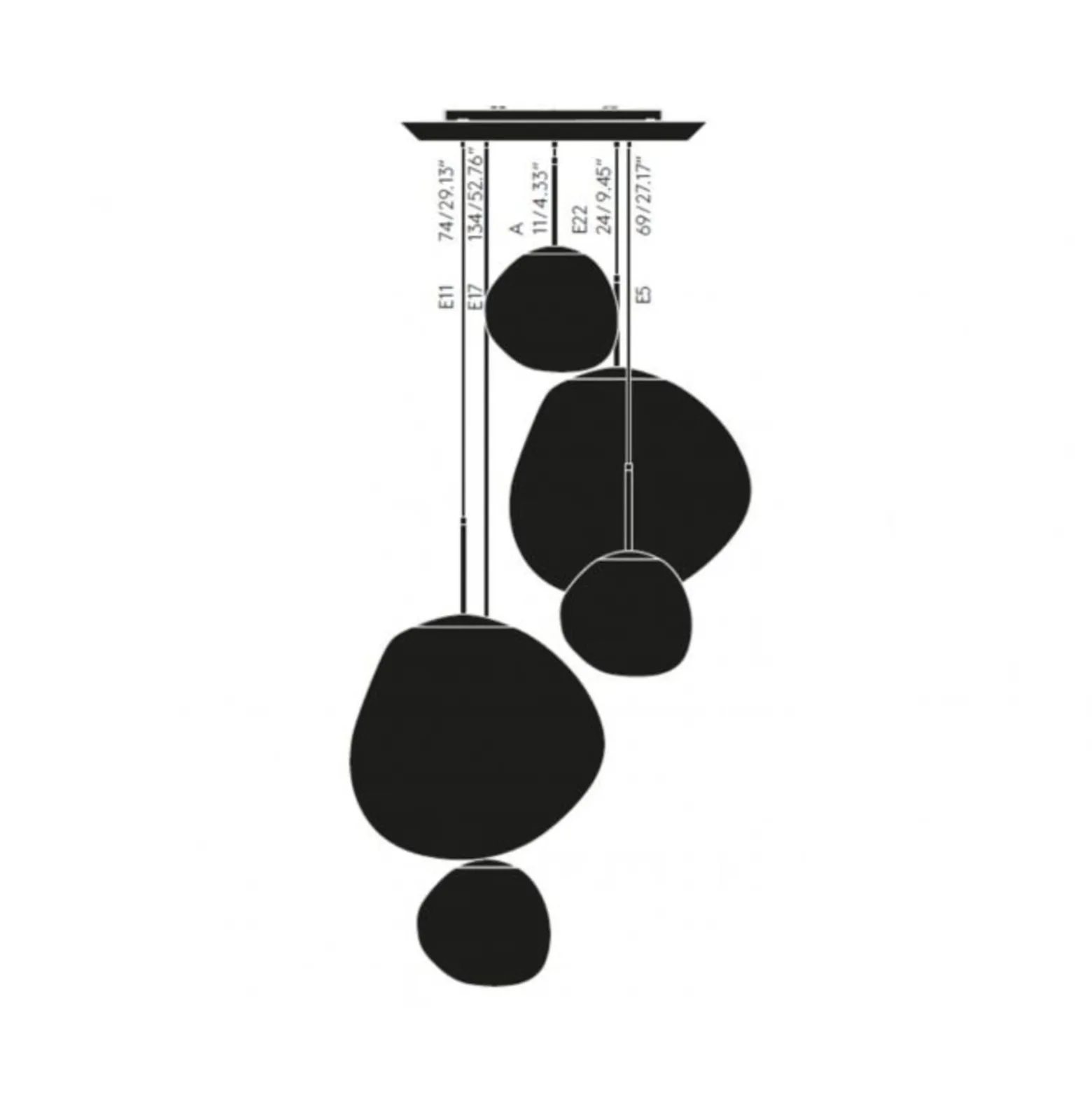 Tom Dixon riippuvalo Melt Large Round, Ø 95 cm, kupari