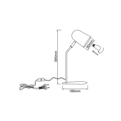 Tong-pöytävalaisin, musta, korkeus 38 cm, metallia