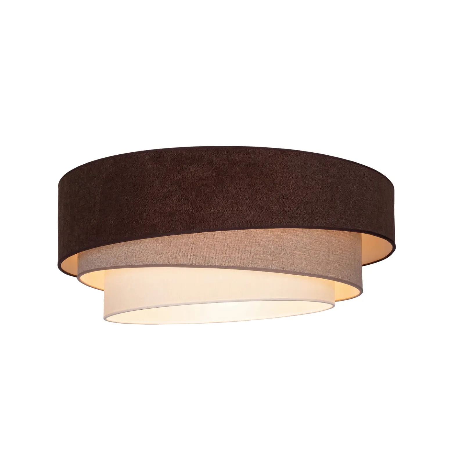 Trio-kattovalaisin, ruskea/beige, halkaisija 60 cm, tekstiili, E27