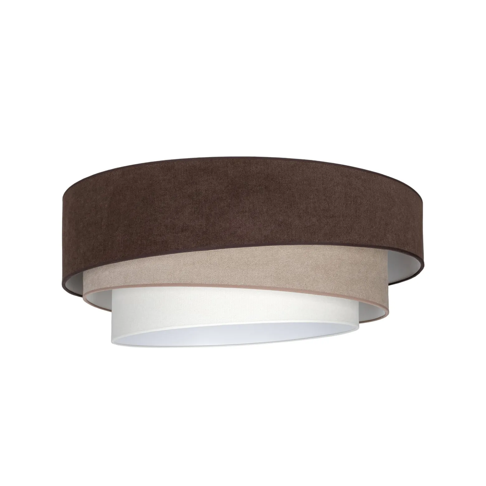 Trio-kattovalaisin, ruskea/beige, halkaisija 60 cm, tekstiili, E27