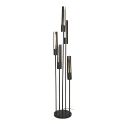Tube-lattiavalaisin, 5-valo, musta, metallia