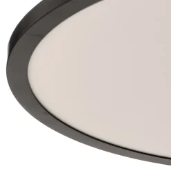 Tuco-LED-kattovalaisin CCT, himmennys, musta Ø50cm