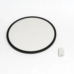 Tuco-LED-kattovalaisin CCT, himmennys, musta Ø50cm