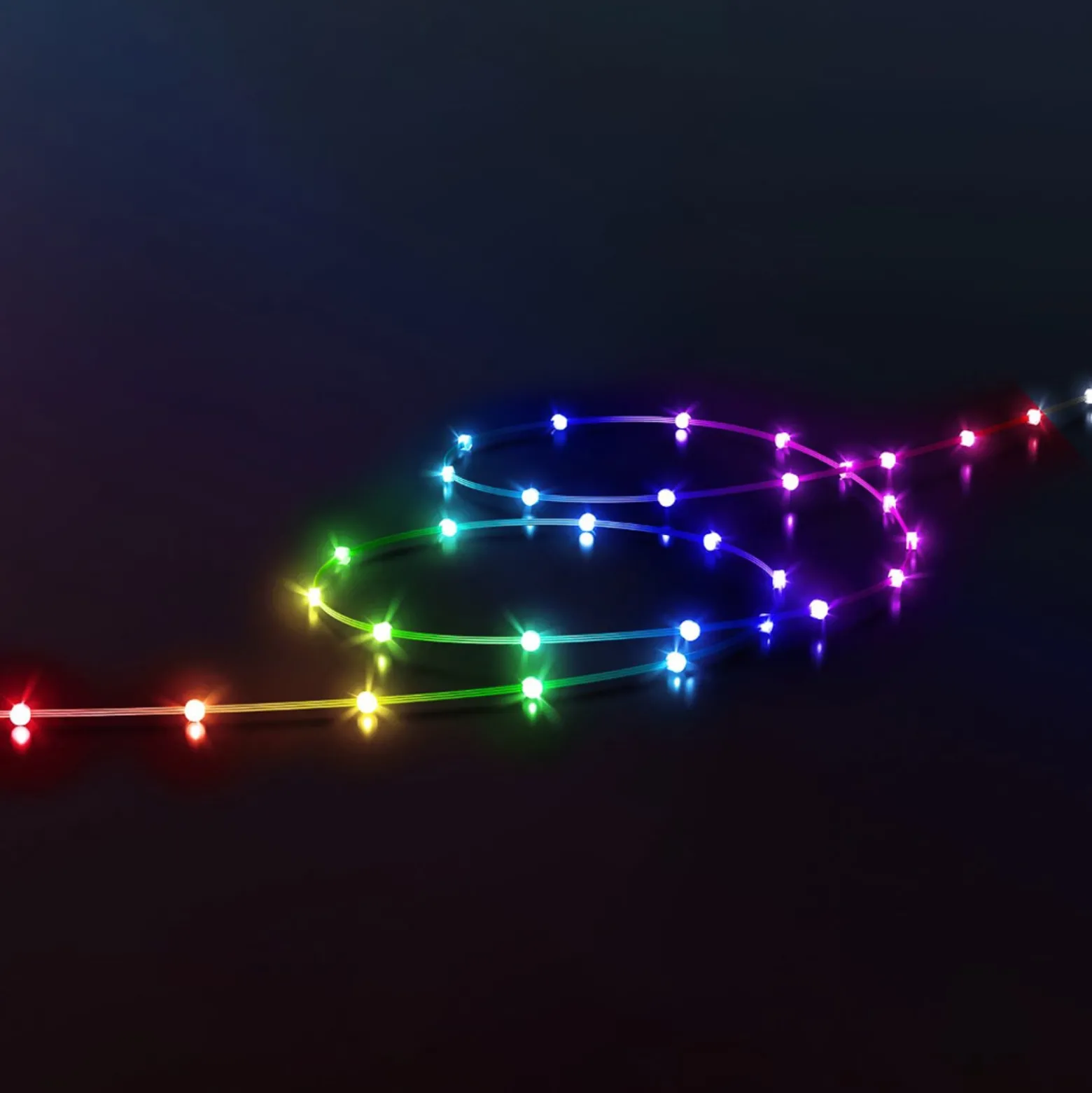 Twinkly Dots LED-ketju RGB, musta, IP44, 10m