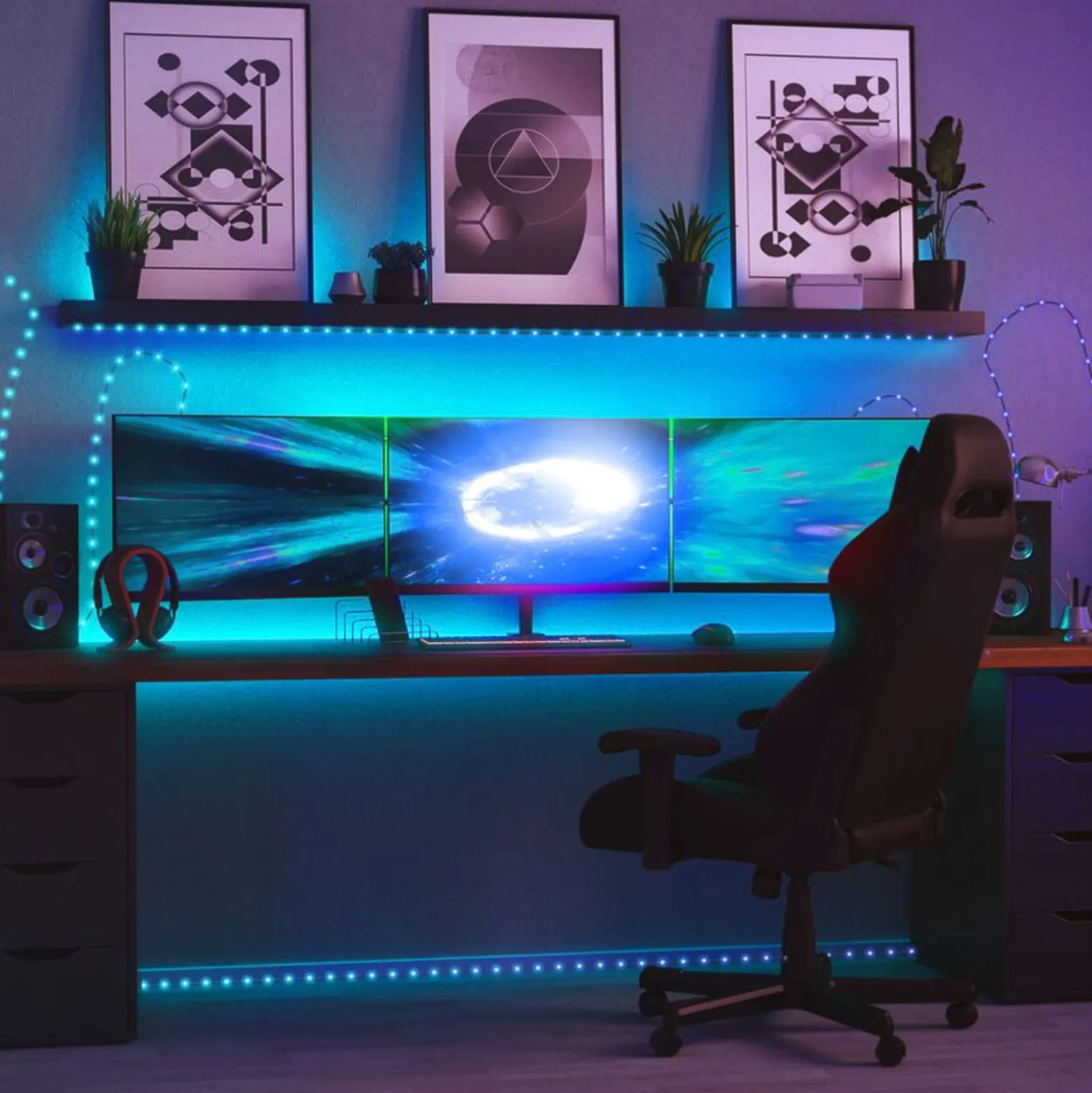 Twinkly Dots LED-ketju RGB, musta, IP44, 10m