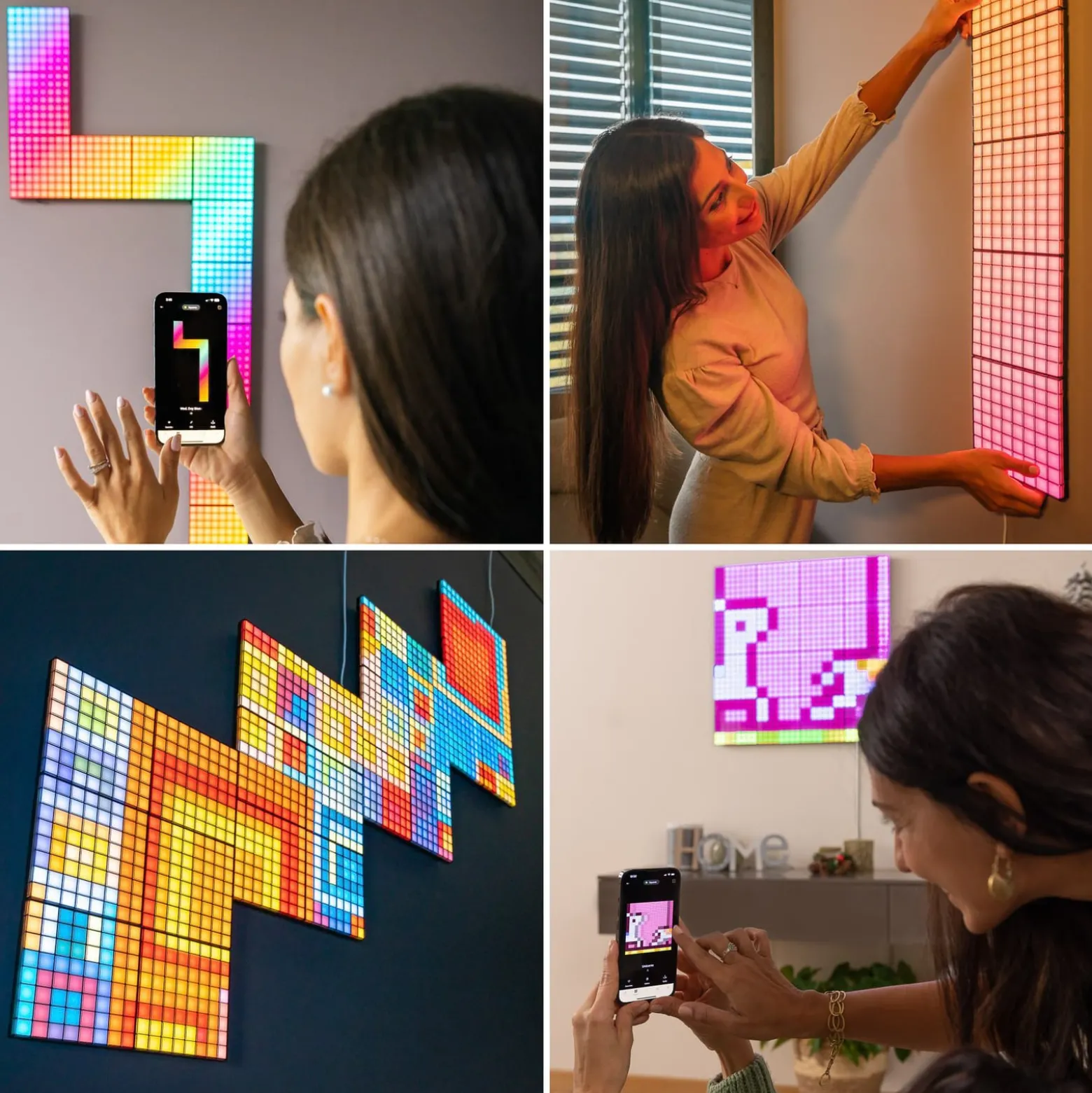 Twinkly RGB-neliöt musta 1-osainen aloitussarja USB-C