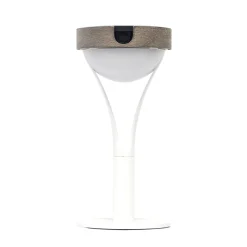 Tyble LED-aurinkopöytävalaisin, valkoinen / teak, 2700 K, 200 lm