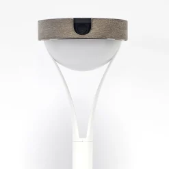 Tyble LED-aurinkopöytävalaisin, valkoinen / teak, 2700 K, 200 lm