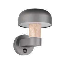 Ulkopuolinen seinävalaisin Fraser Sensor, harmaa/puun näköinen, alumiini IP54