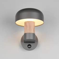 Ulkopuolinen seinävalaisin Fraser Sensor, harmaa/puun näköinen, alumiini IP54