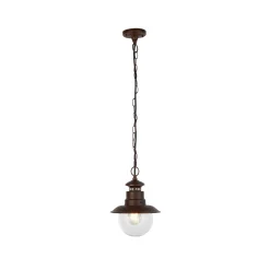Ulkoriippuvalaisin, ruosteenruskea, Ø 22 cm, metalli/lasi