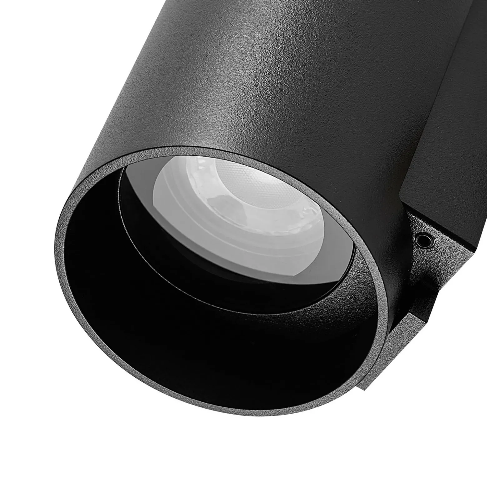 Ulkoseinälamppu CAN, musta, 1-lamppuinen, Ø 8 cm IP65 metalli GU10