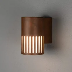 Ulkoseinälamppu Pistoia, ruosteenvärinen, korkeus 17 cm, metalli, IP54