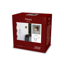 Ulkoseinälamppu Pistoia, ruosteenvärinen, korkeus 17 cm, metalli, IP54