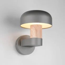 Ulkoseinävalaisin Fraser, harmaa/puunvärinen, alumiini, IP54, E27