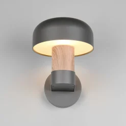 Ulkoseinävalaisin Fraser, harmaa/puunvärinen, alumiini, IP54, E27