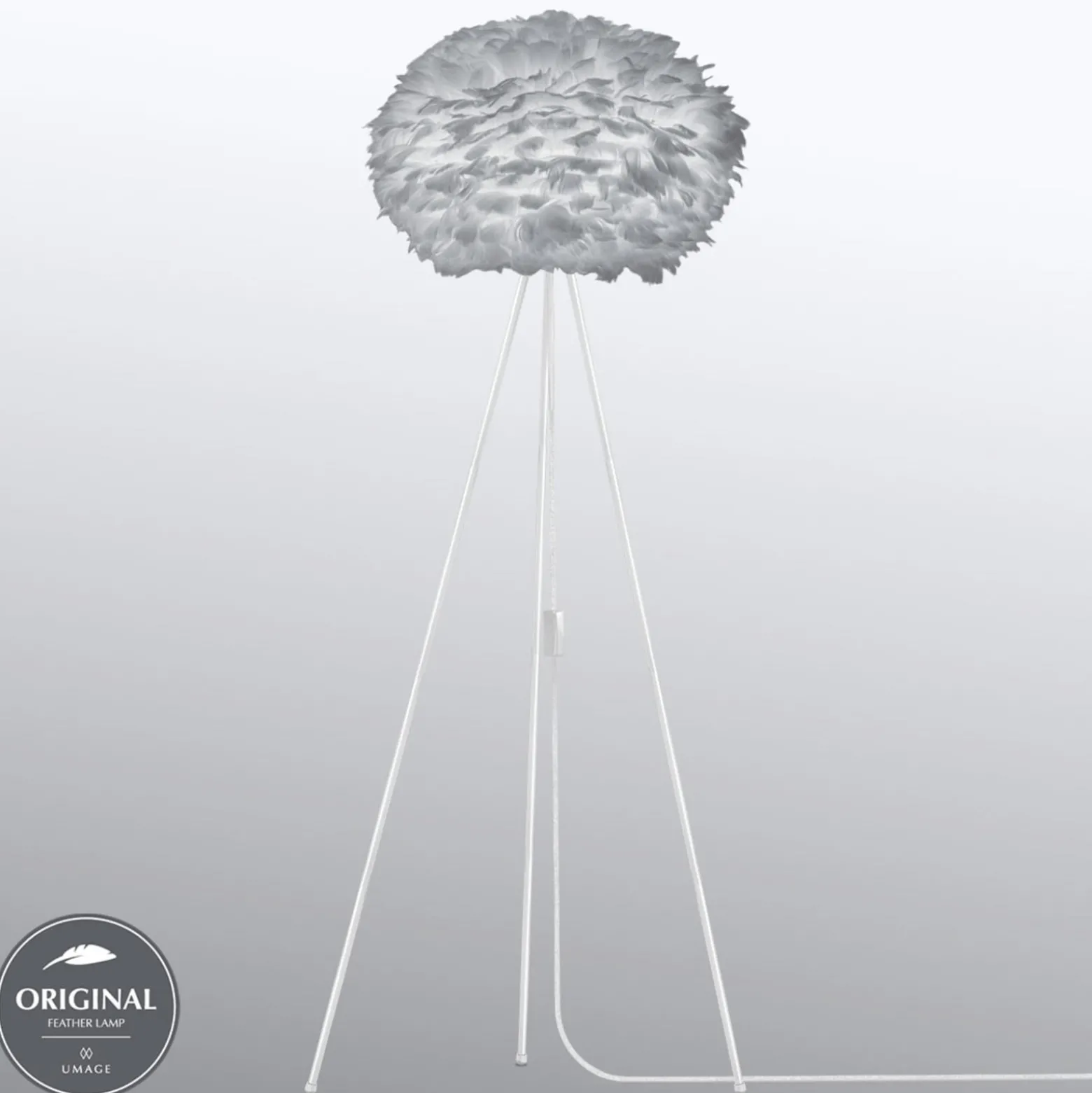 UMAGE Eos medium -lattiavalo tripod vaaleanharmaa