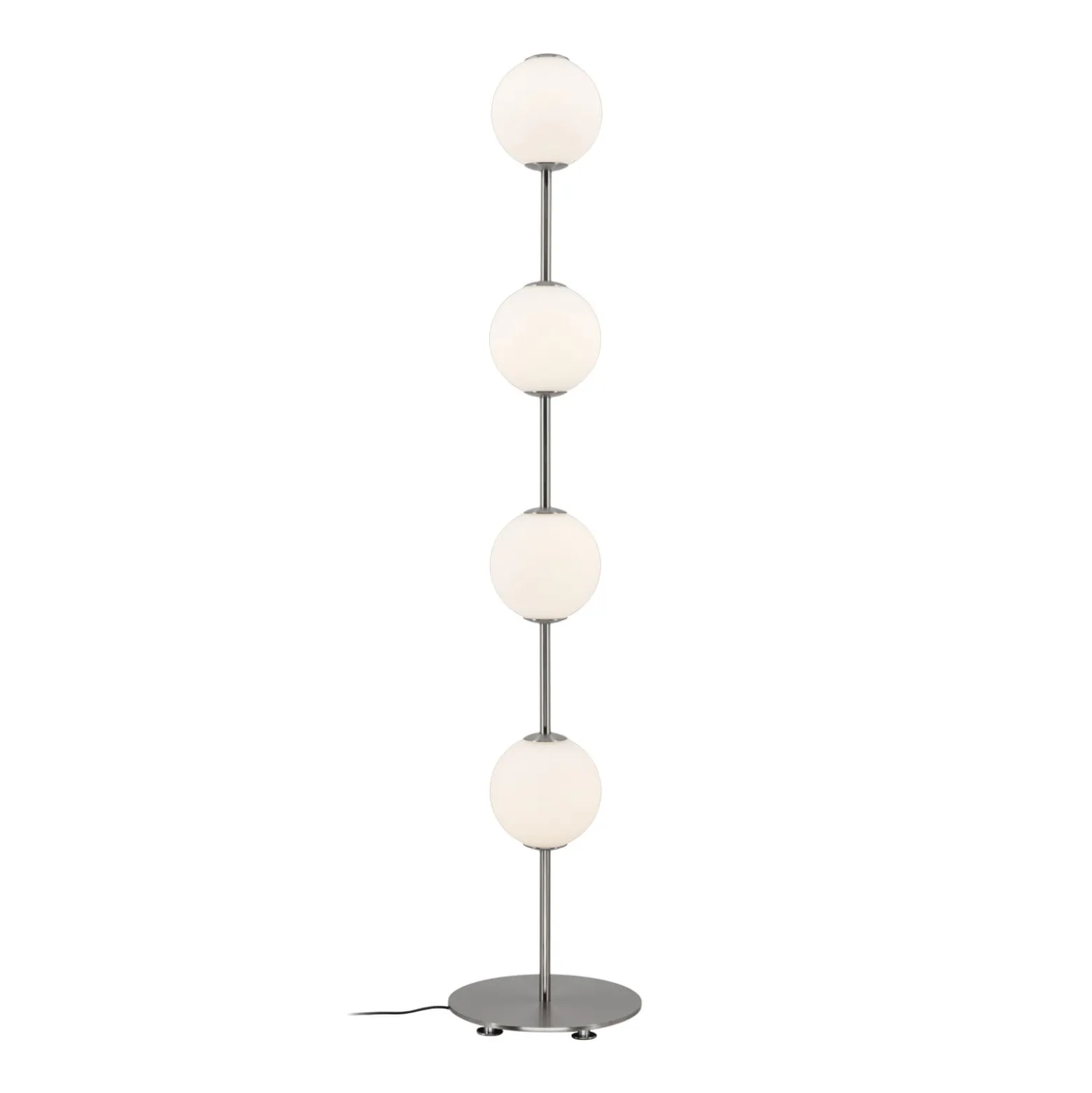UMAGE LED-lattiavalo Audrey, teräksenvärinen, korkeus 128 cm, 4-lamppuinen.