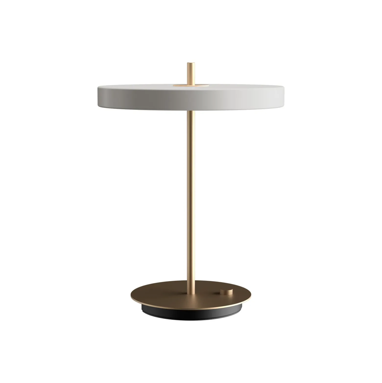 UMAGE LED-pöytävalaisin Asteria Table, USB, vaaleanharmaa/messinki