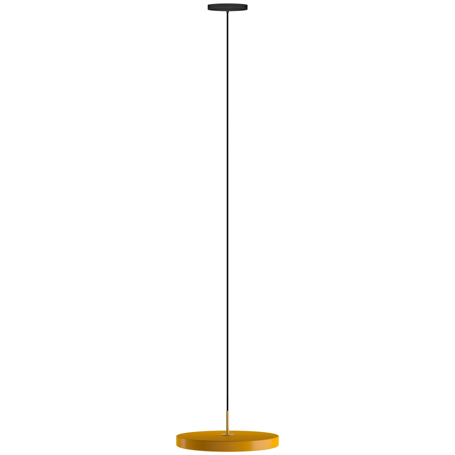 UMAGE LED-riippuvalaisin Asteria Mini safraninkeltainen/messinki Ø 31 cm