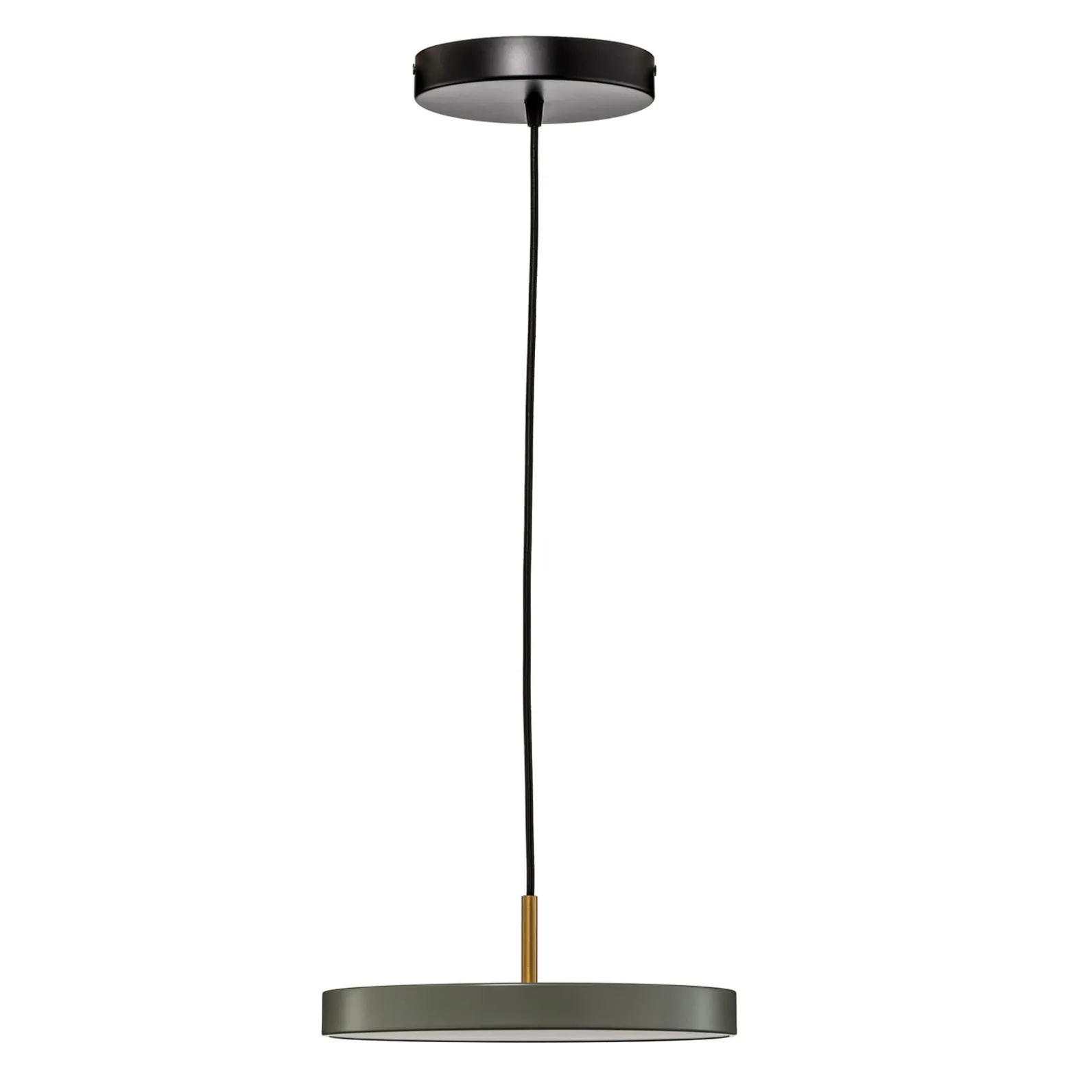 UMAGE LED-riippuvalaisin Asteria Mini, vaaleanvihreä/messinki, Ø 31 cm