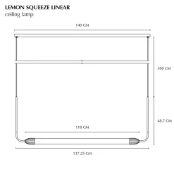 UMAGE riippuvalaisin LEMON SQUEEZE LINEAR, teräs, 138 cm, GU10