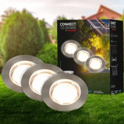 Upotettava LED-kohdevalaisin 3915032 IP67 12 V, 3 kpl, 4,5 cm, ruostumaton teräs