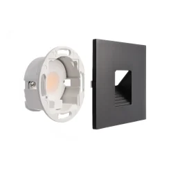 Upotettava LED-seinävalaisin SET Alwaid musta 8 x 8 cm taso 2,700K